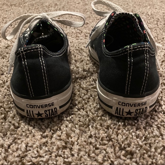 Black/Multicoloured Polka Dot Converse Size 7 - Picture 4 of 7